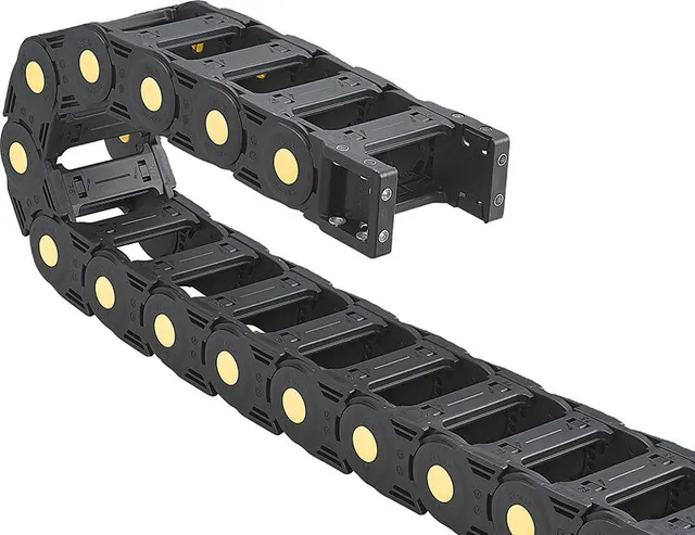 Articulated energy chain for guided cable management